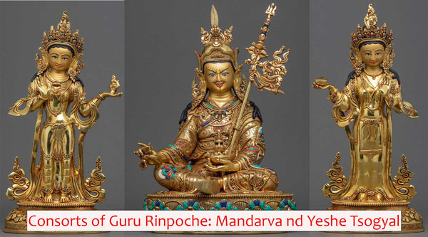 Two Major Consorts of Guru Rinpoche:  Mandarava and Yeshe Tsogyal