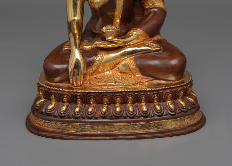 24K Gold Gilded Shakyamuni Buddha For Shrine | The Enlighten Buddhist Teacher