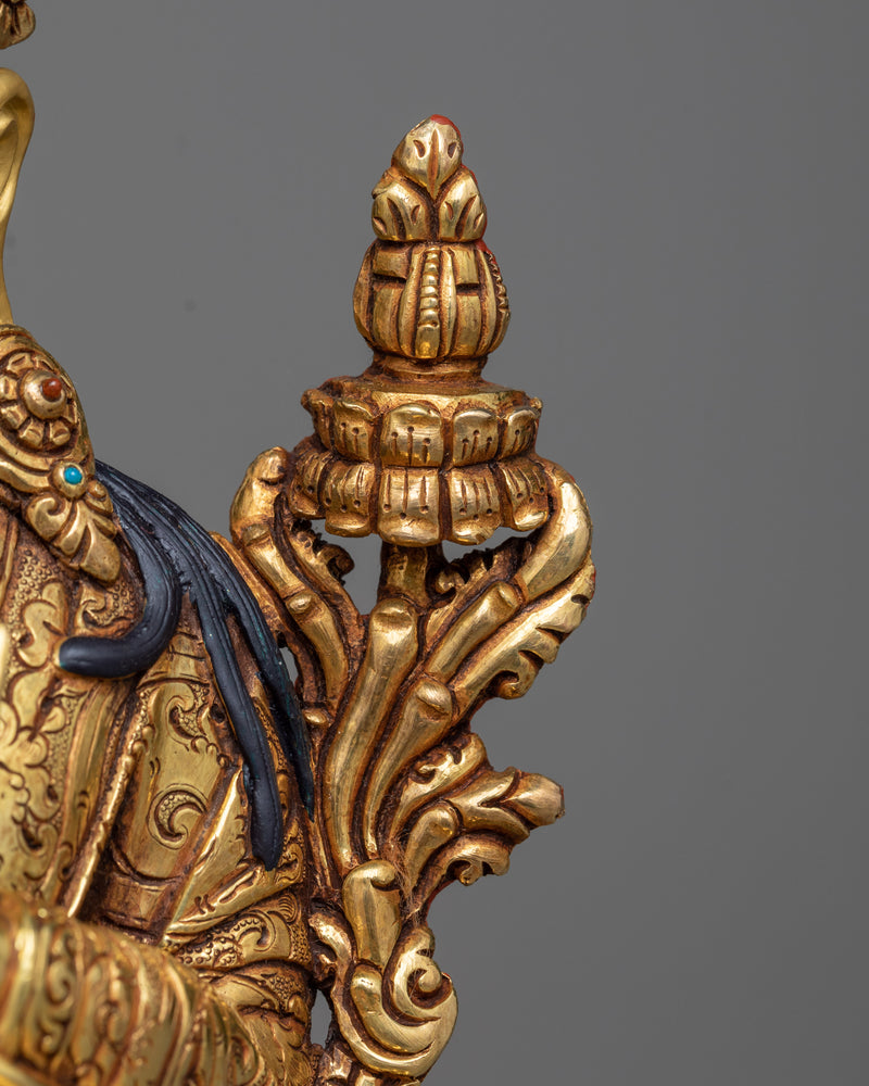 24K Gold-Gilded Yuthok Nyingthig Statue | Beacon of Tibetan Medical Wisdom