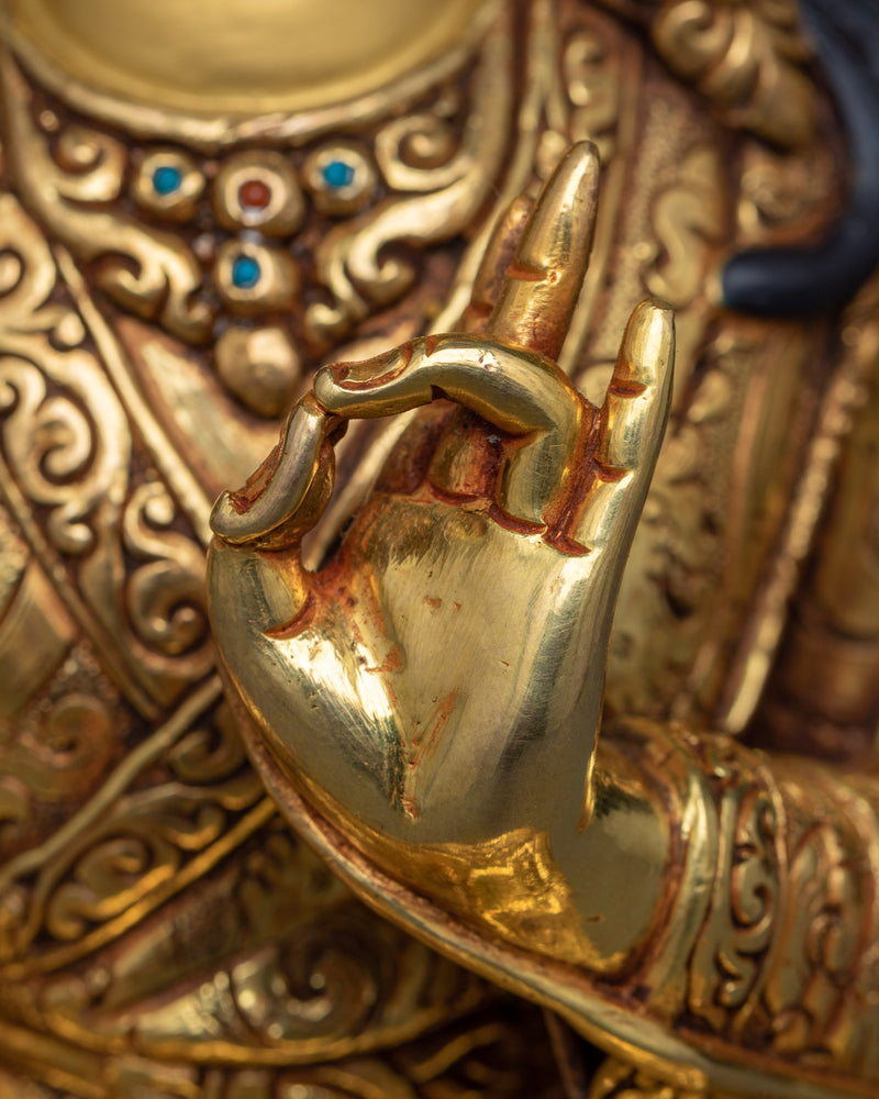 24K Gold-Gilded Yuthok Nyingthig Statue | Beacon of Tibetan Medical Wisdom