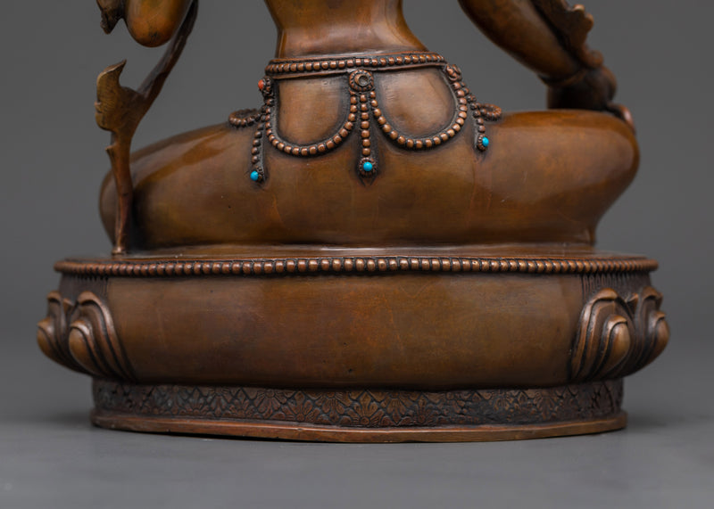 The Swift Liberator Green Tara | Nepalese Chocolate Oxidized Sculpture