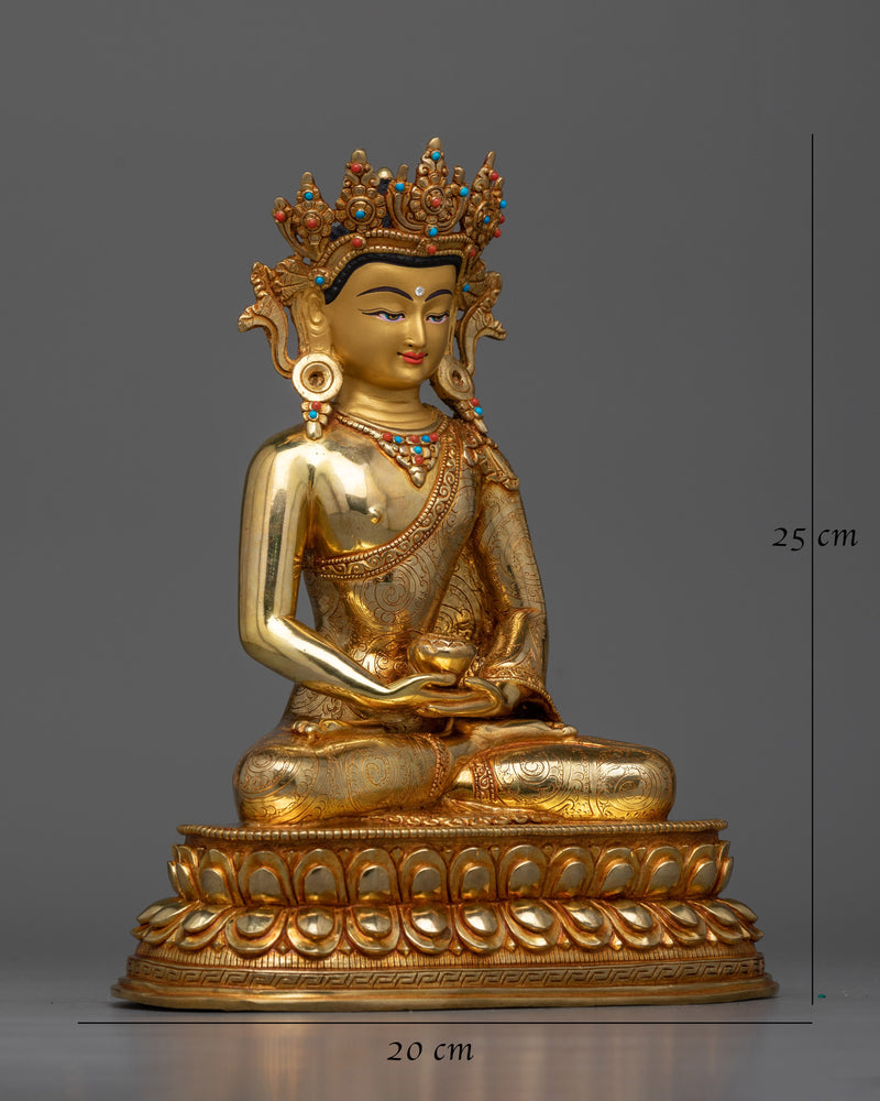 Crown Amitabha Buddhah Statue | Handcrafted Symbol of Infinite Light