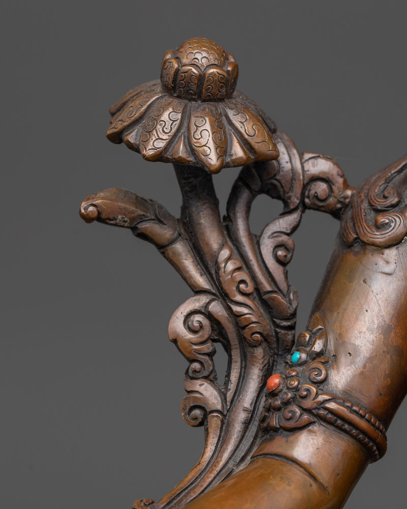 The Swift Liberator Green Tara | Nepalese Chocolate Oxidized Sculpture