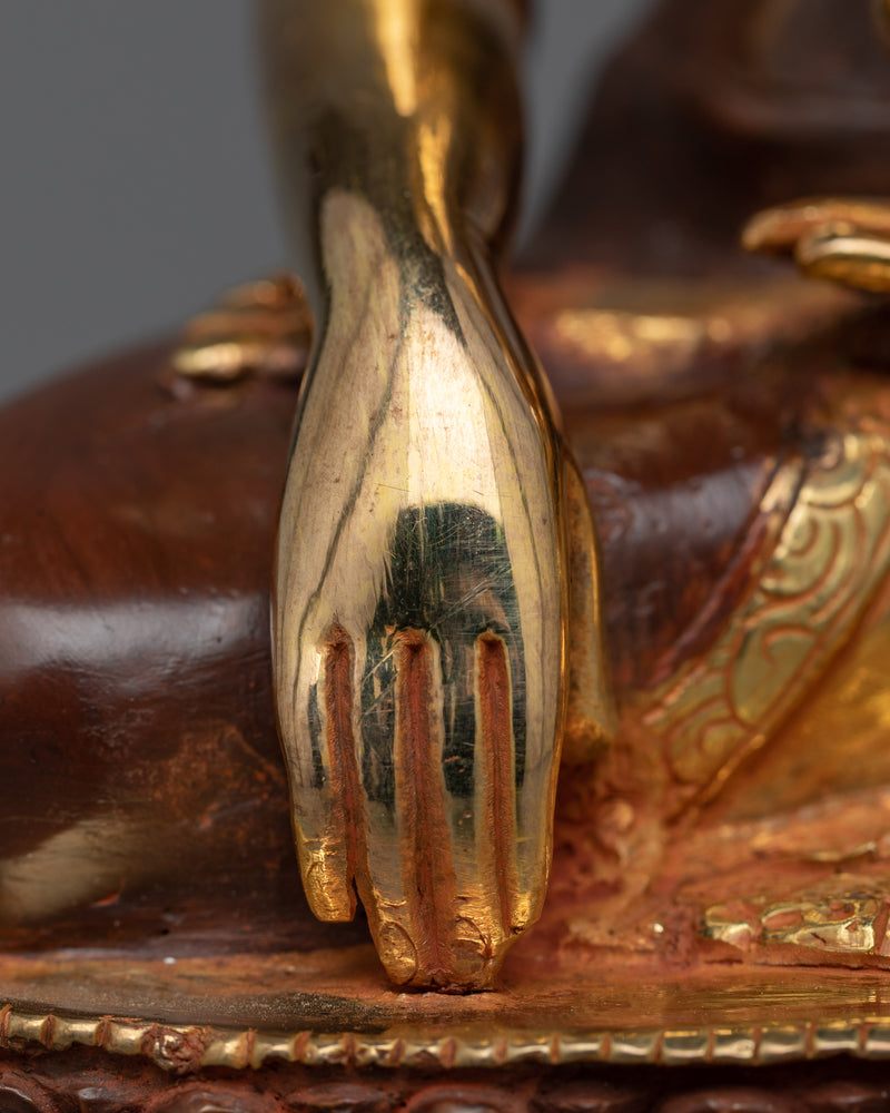 24K Gold Gilded Shakyamuni Buddha For Shrine | The Enlighten Buddhist Teacher