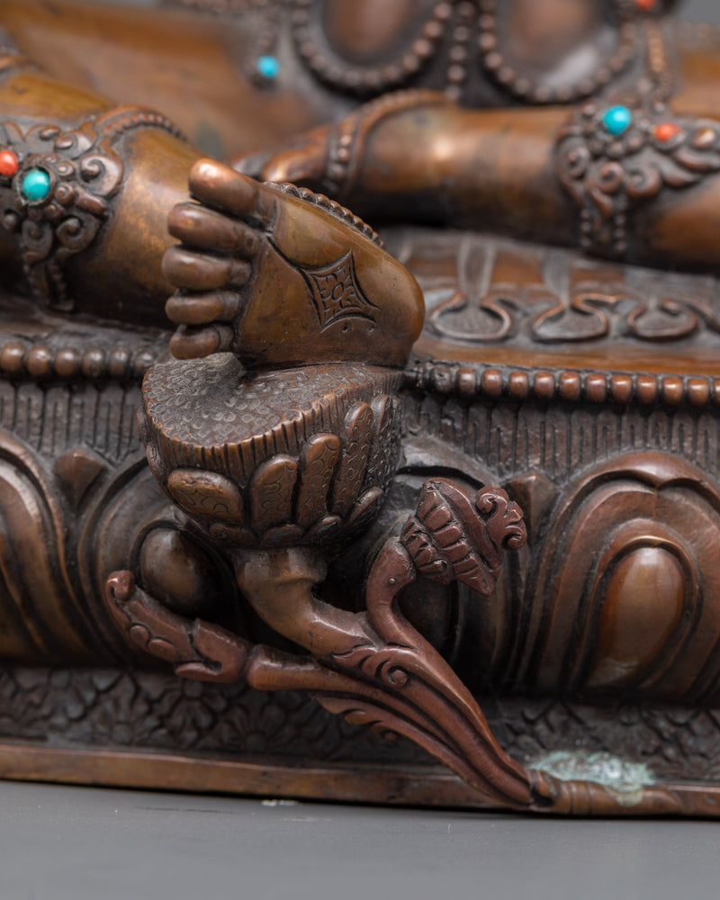 The Swift Liberator Green Tara | Nepalese Chocolate Oxidized Sculpture