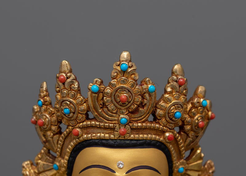 Three Crown Buddhas Statue | 24K Gold-Gilded Symbols of Enlightened Mastery