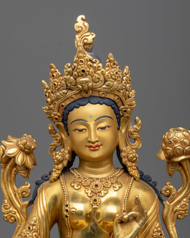 beautiful-green-tara-sculpture-for-your-home-shrine