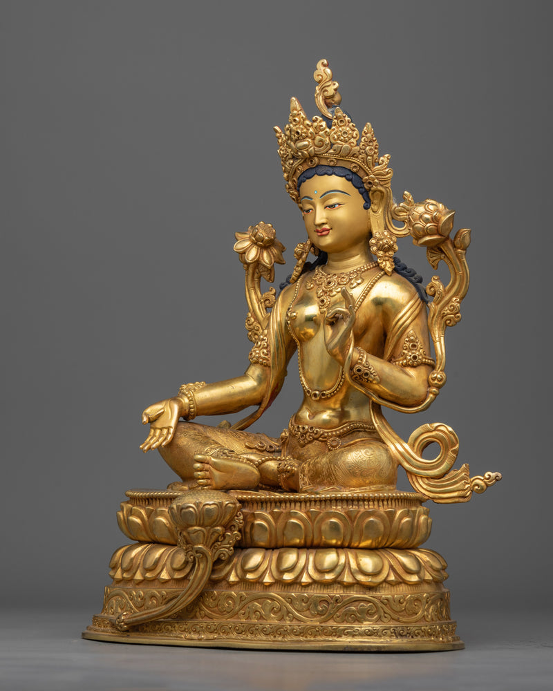 beautiful-green-tara-sculpture-for-your-home-shrine