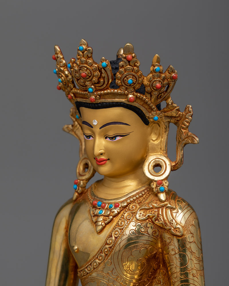 Spiritual Home Decor of Crown Shakyamuni Buddha | Majestic Spiritual Decor