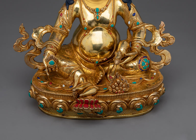 Dzambhala Gold Gilded Sculpture | Prosperity and Wealth Deity