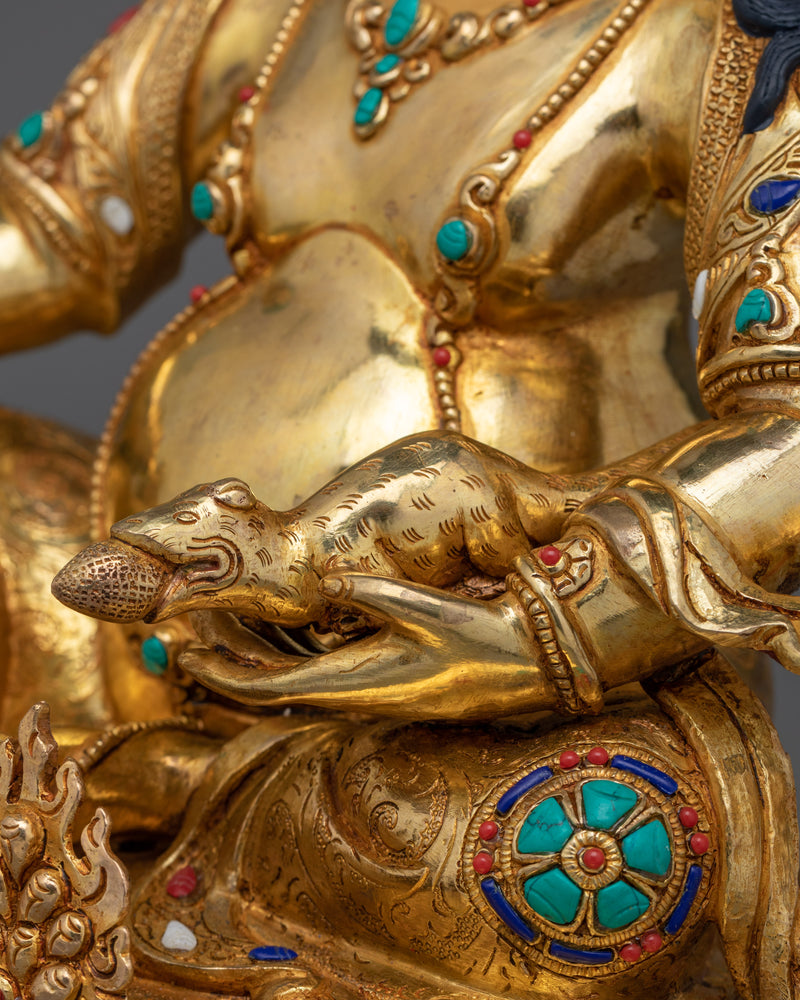 Dzambhala Gold Gilded Sculpture | Prosperity and Wealth Deity