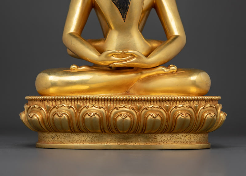 Samantabhadra with Consort Buddha Statue | 24K Gold Gilded Copper Sculpture