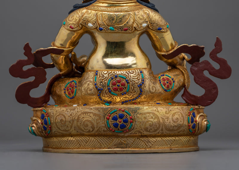 Dzambhala Gold Gilded Sculpture | Prosperity and Wealth Deity