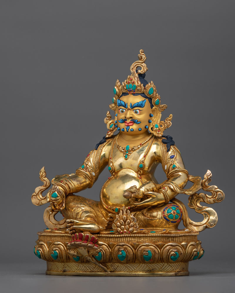 Dzambhala Gold Gilded Sculpture | Prosperity and Wealth Deity