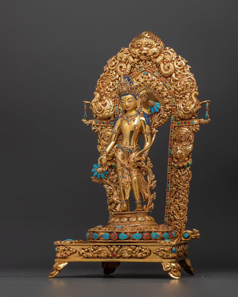 Standing Lokeshwor with Regal Throne | The Bodhisattva of Compassion