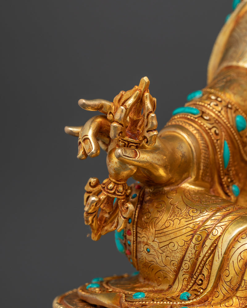 Guru Rinpoche Lotus-Born Figurine | 24K Gold Gilded Sacred Art