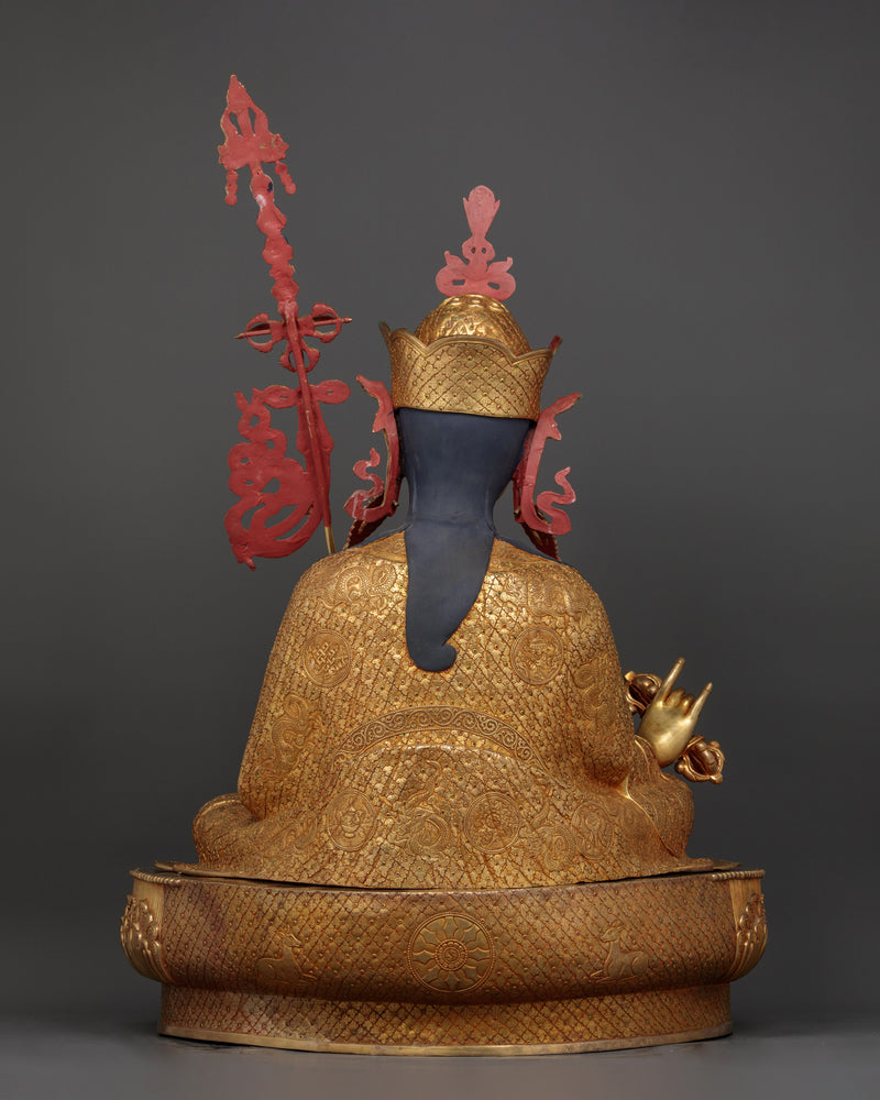 Guru Rinpoche Spiritual Copper Sculpture - A Majestic Handcrafted Masterpiece