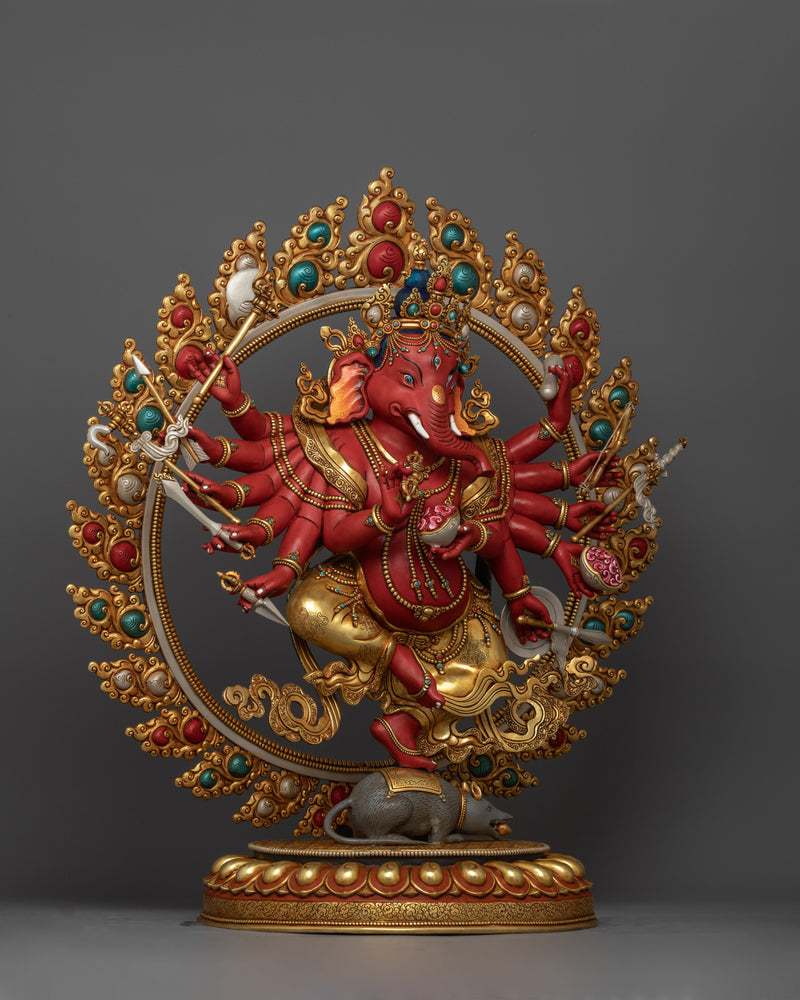 Red (Rakta) Ganesh Statue | Handmade in Nepal by Nepali Master Artists