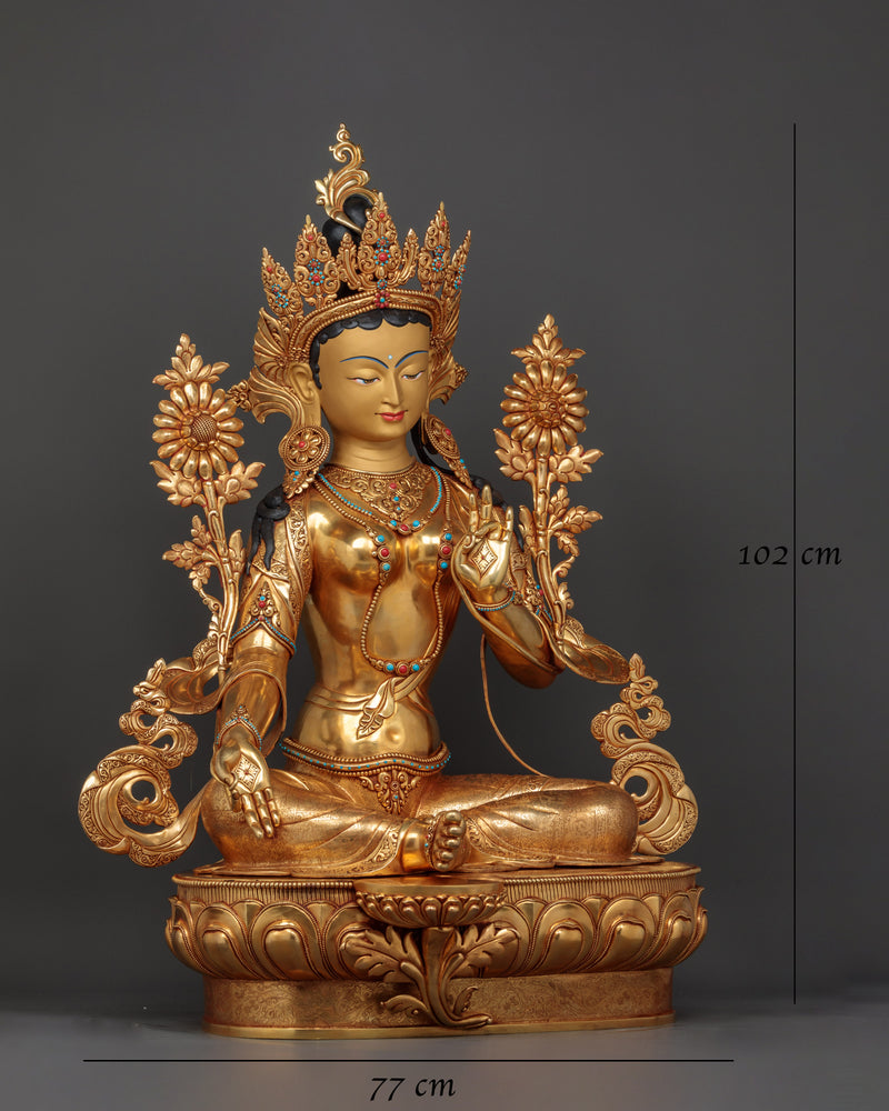 green-tara-spiritual copper sculpture