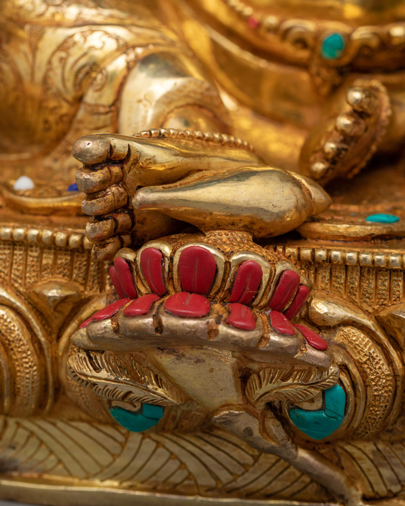 Dzambhala Gold Gilded Sculpture | Prosperity and Wealth Deity