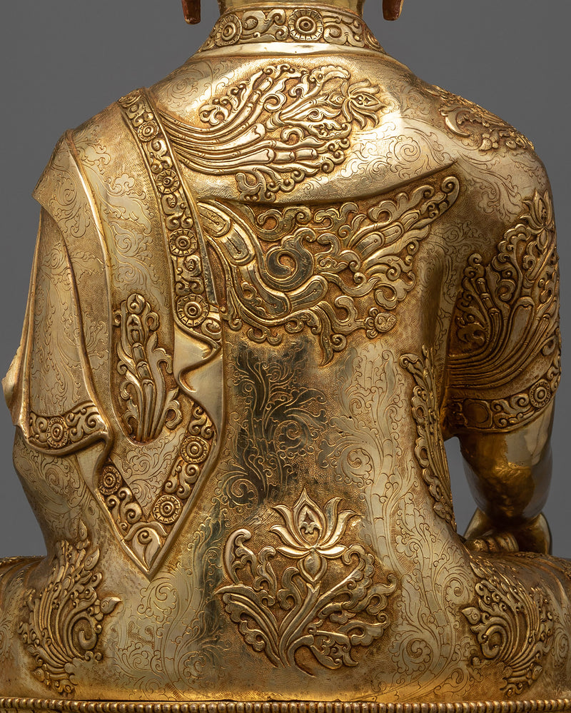 Shakyamuni Buddhah Statue | Majestic 24k Gold Gilded Copper Masterpiece