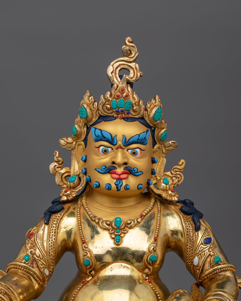 Dzambhala Gold Gilded Sculpture | Prosperity and Wealth Deity