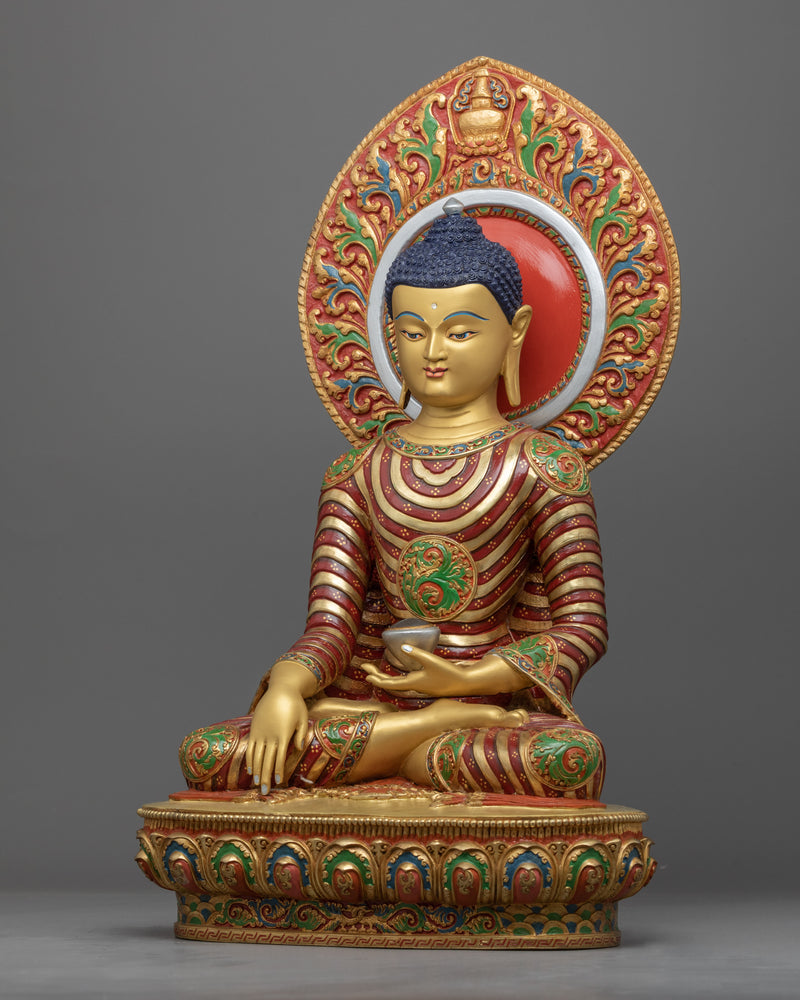 Shakyamuni Buddha Sculpture | Traditional Hand-Carved Historical Buddha Statue