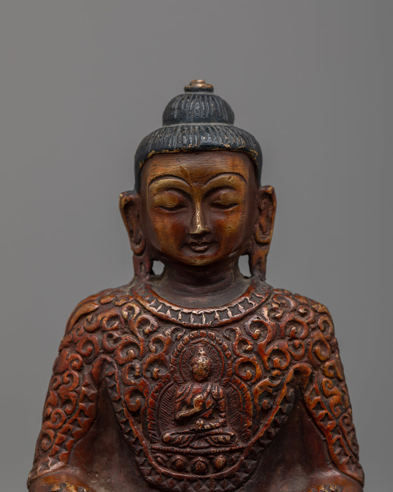 The Mini Amitabha Buddha | A Marvel of Oxidized Copper Craftsmanship