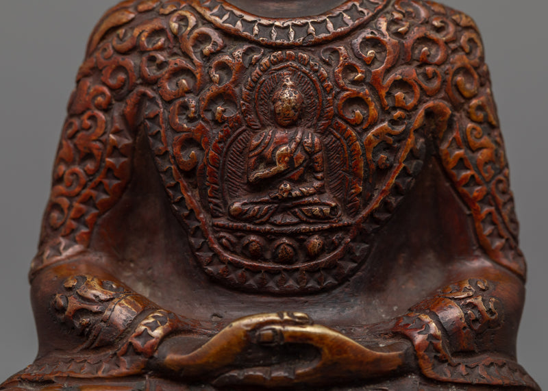 The Mini Amitabha Buddha | A Marvel of Oxidized Copper Craftsmanship