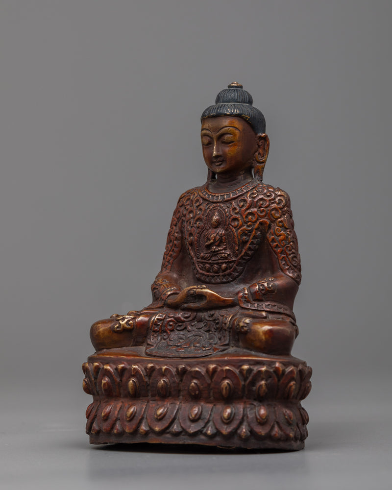 The Mini Amitabha Buddha | A Marvel of Oxidized Copper Craftsmanship