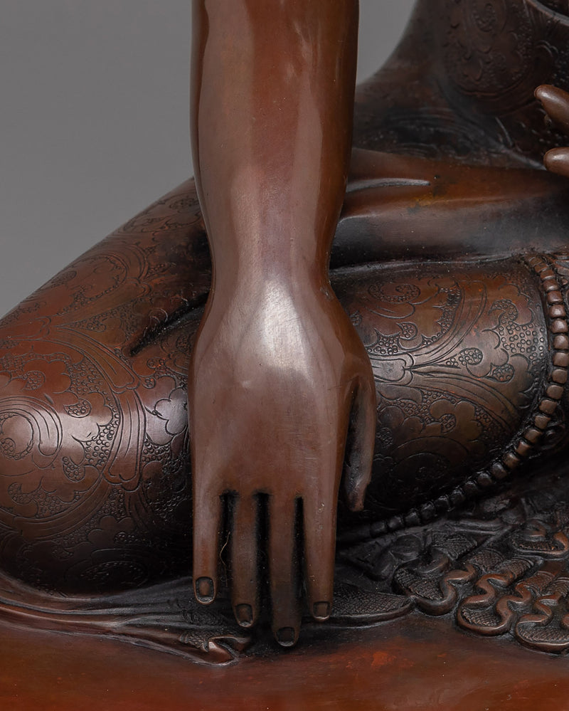 Shakyamuni The Great Buddha Statue | The Enlightened One in a Timeless Oxidized Copper Statue