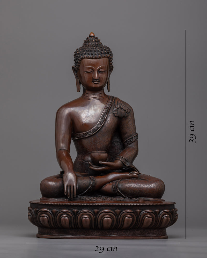 Shakyamuni The Great Buddha Statue | The Enlightened One in a Timeless Oxidized Copper Statue