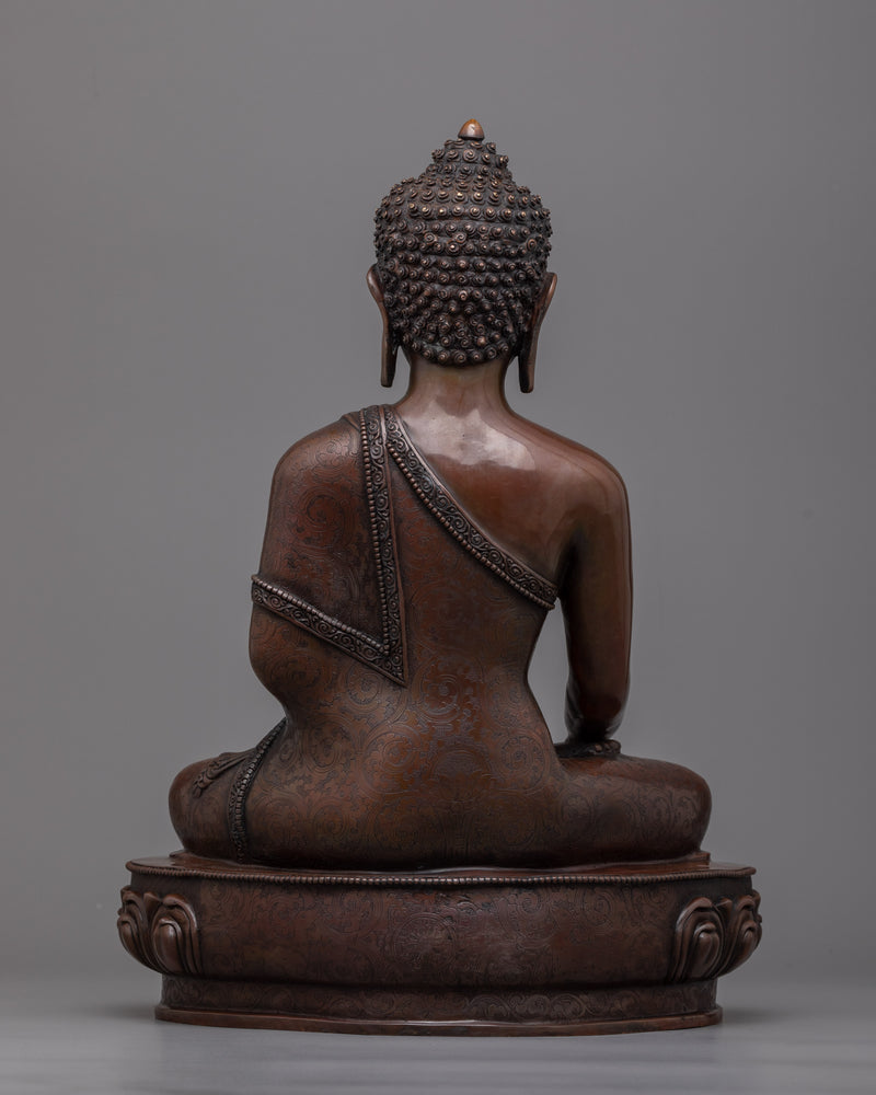 Shakyamuni The Great Buddha Statue | The Enlightened One in a Timeless Oxidized Copper Statue