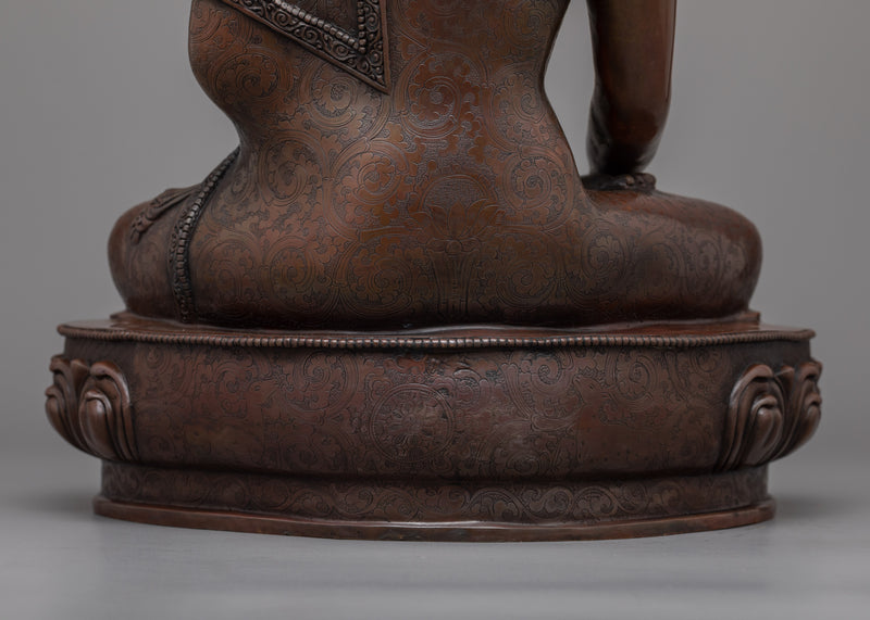 Shakyamuni The Great Buddha Statue | The Enlightened One in a Timeless Oxidized Copper Statue