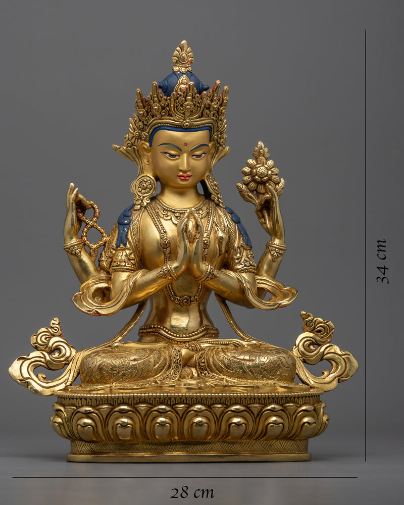 Bodhisattva Avalokiteshvara Statue | Chenrezig, "One who looks with unwavering eye"