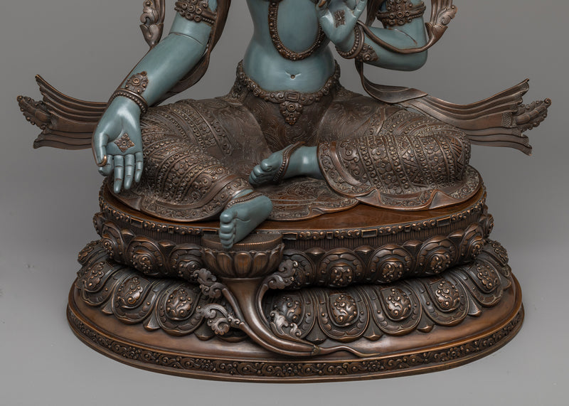 Magnificent Green Tara Statue Bronze | Exemplary Nepalese Artistry