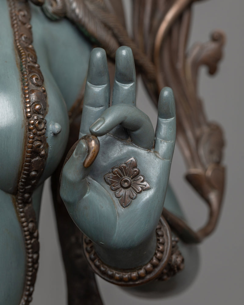 Magnificent Green Tara Statue Bronze | Exemplary Nepalese Artistry