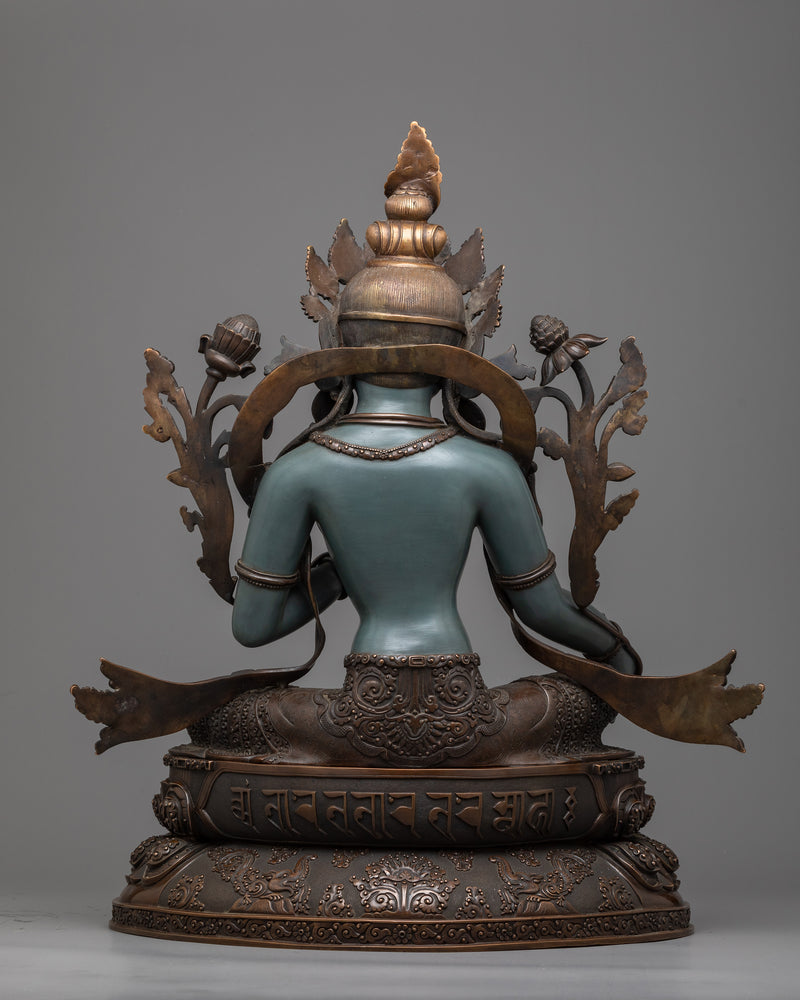 Magnificent Green Tara Statue Bronze | Exemplary Nepalese Artistry