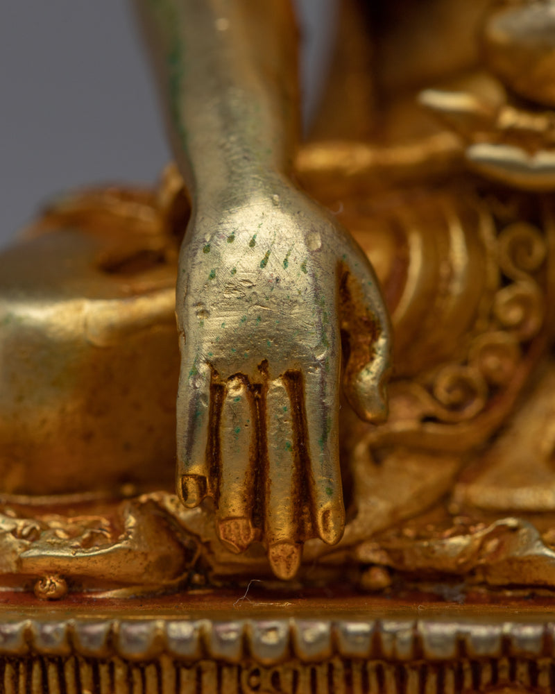 Experience Tranquility with Our Little Buddha Shakyamuni Copper Statue | Machine Made Figurine