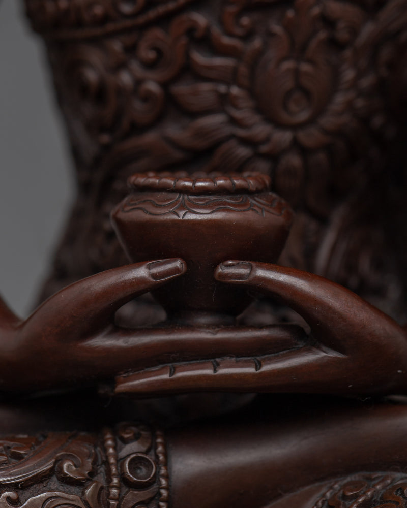 Enrich Your Space with our Bronze Amitabha Buddha Statue | Handcrafted Oxidized Copper Art