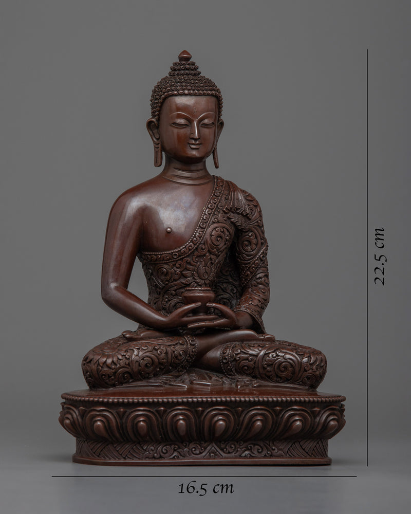 Enrich Your Space with our Bronze Amitabha Buddha Statue | Handcrafted Oxidized Copper Art