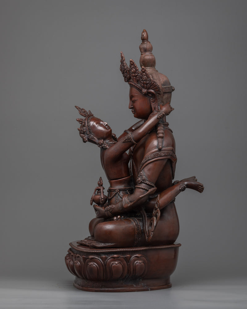 Yab Yum Tantric Practice in Sculpture | Amitayus and Tsendali Copper Statues