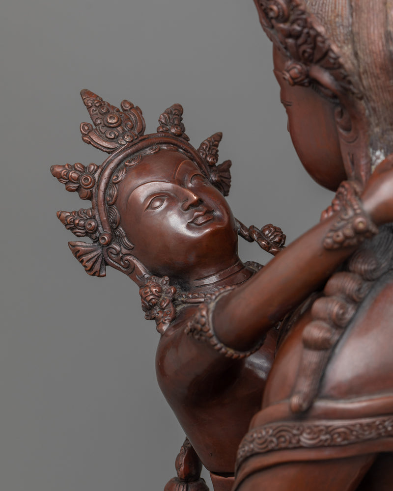 Yab Yum Tantric Practice in Sculpture | Amitayus and Tsendali Copper Statues