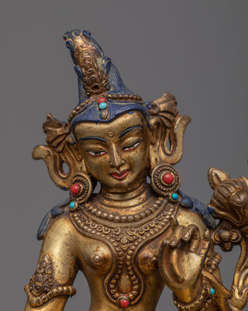 The Green Tara Antique Statue | Experience Compassion and Liberation