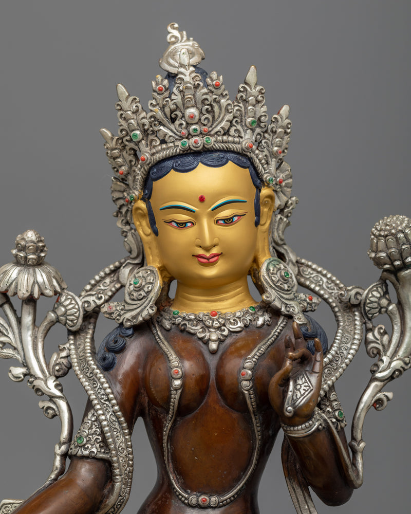 Introduce Compassionate Vibrance with Buddhist Tara Statue | Mother Green Tara Art