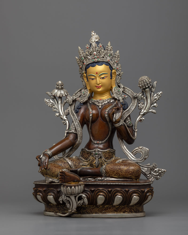 Introduce Compassionate Vibrance with Buddhist Tara Statue | Mother Green Tara Art