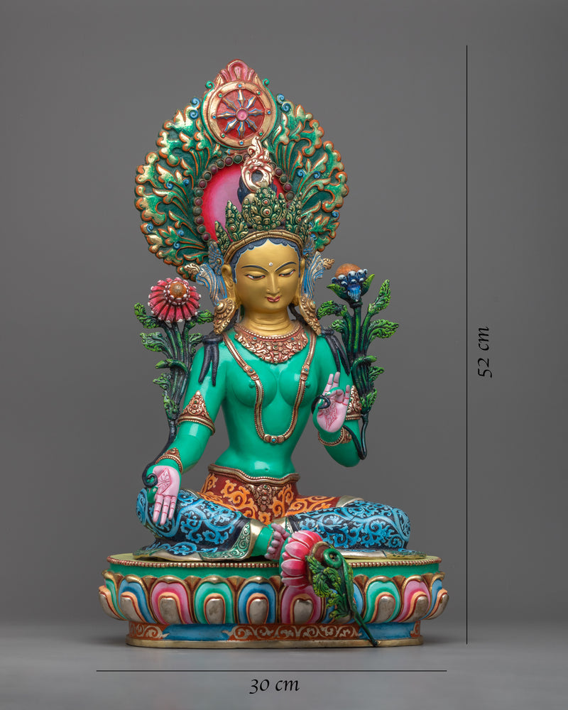 Immerse in Compassionate Tranquility with Buddha Tara Statue | Green Tara Sculpture