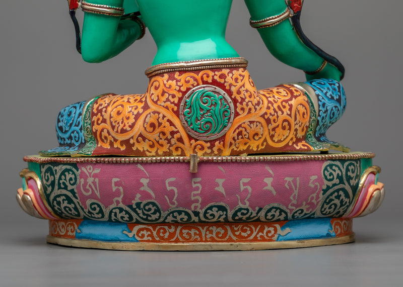 Immerse in Compassionate Tranquility with Buddha Tara Statue | Green Tara Sculpture