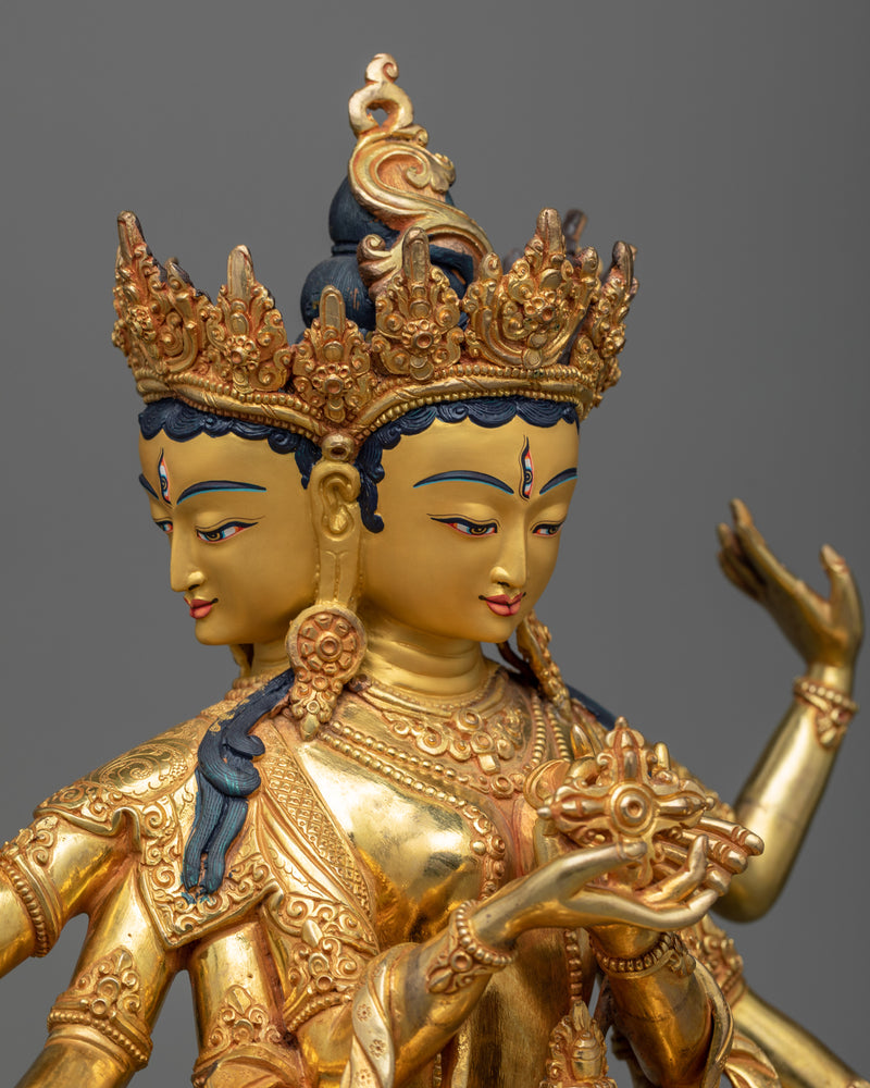 The Namgyalma Tibetan Goddess Statue | Three Faced Dakini of Buddhism