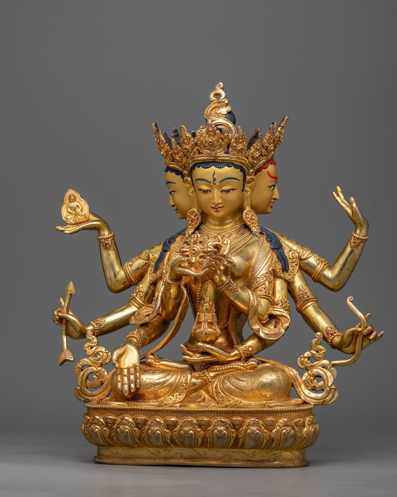 The Namgyalma Tibetan Goddess Statue | Three Faced Dakini of Buddhism